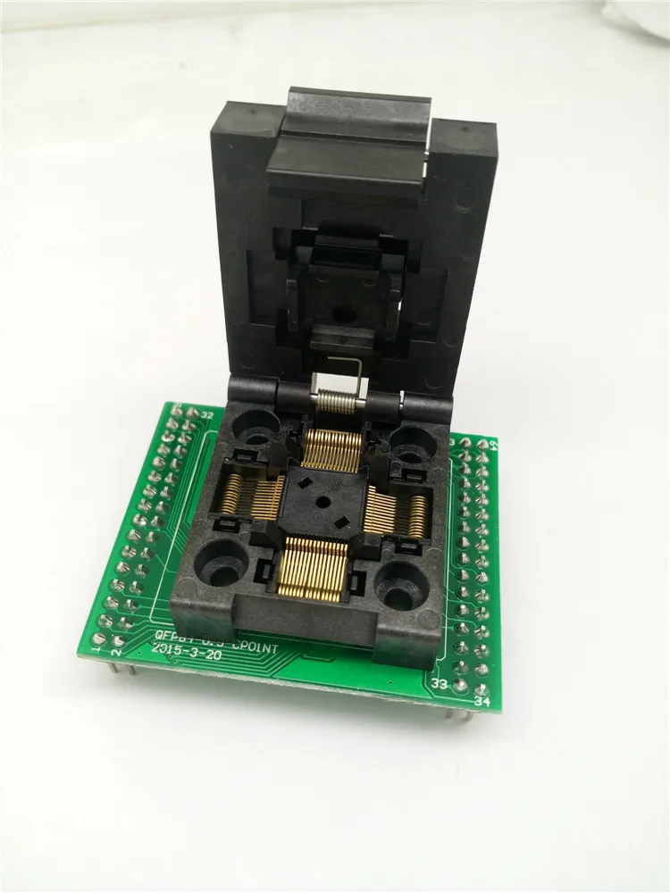 

QFP64 TQFP64 LQFP64 to DIP64 Clamshell Programmer Socket Pitch 0.5mm IC Body Size 10x10mm FPQ-64-0.5-06 Test Socket Adapter