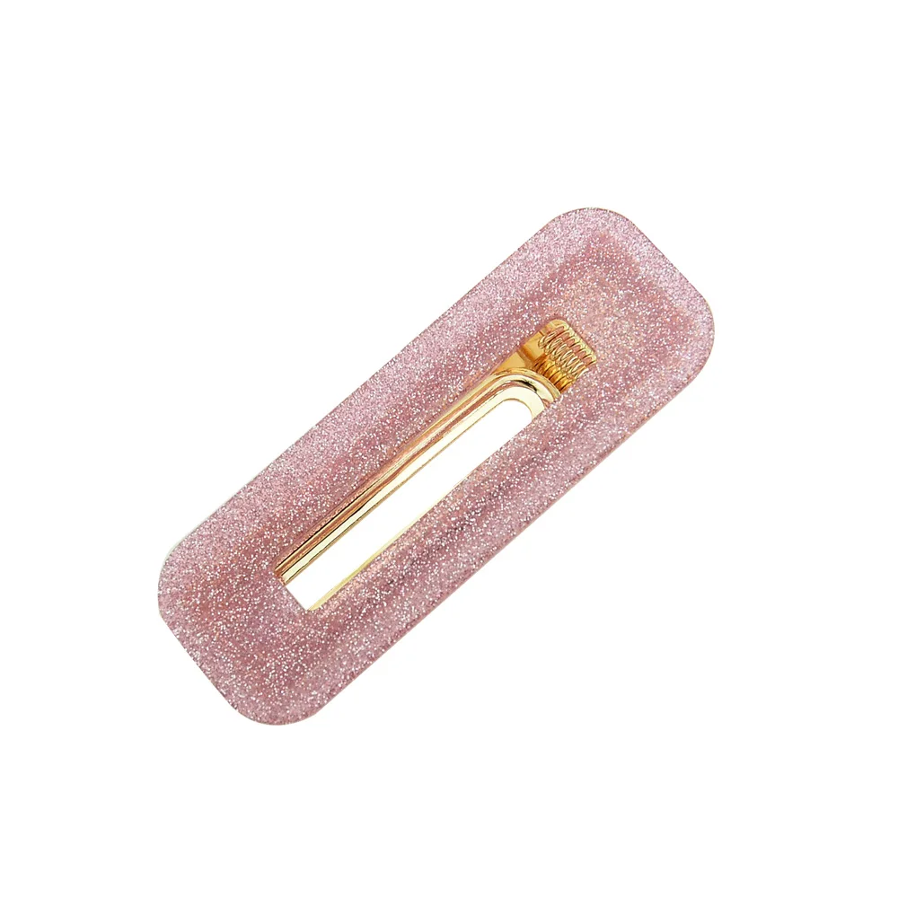 Женские акриловые заколки для волос прямоугольные шпильки из оловянной фольги с