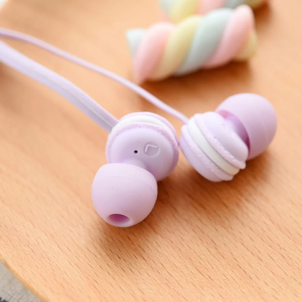 Проводной Наушники Прекрасный Привлекательный Макарон десерт Дизайн Музыка