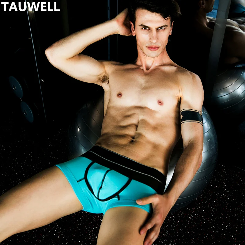 TAUWELL Men's Underwear Low-waist Cotton Breathable U-pouch Bag Push Up Design Body Shaping Sexy Boxers | Мужская одежда