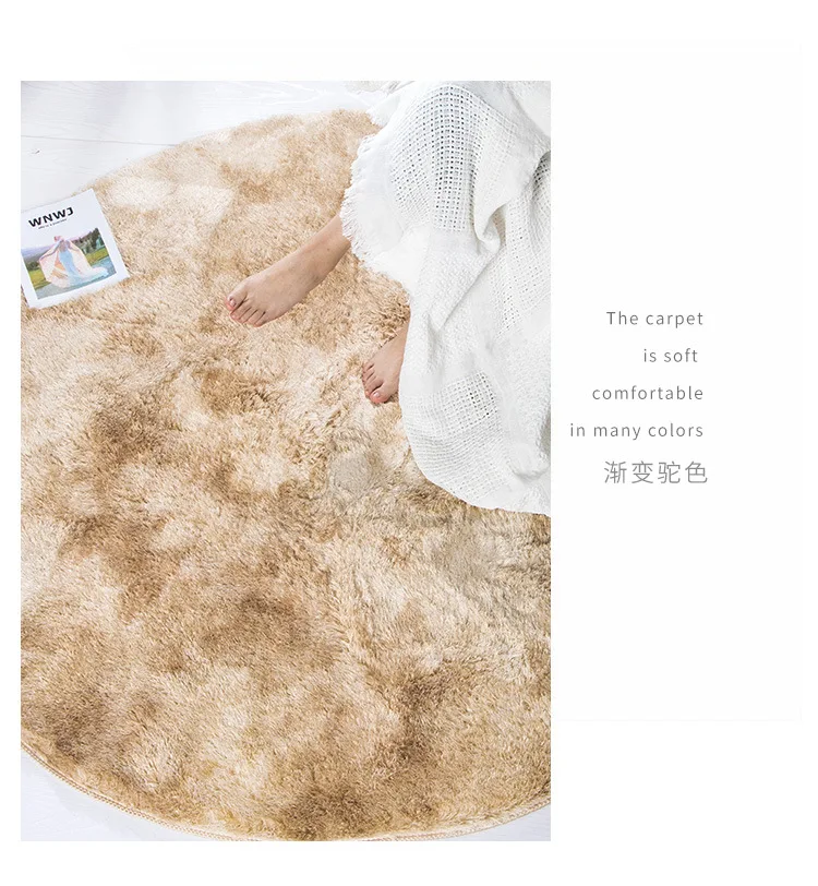 New Motley Plush Round Soft Carpets for Living Room Bedroom Fluffy Rugs Home Decor Shaggy Carpet Cloakroom Tea Table Floor Mats