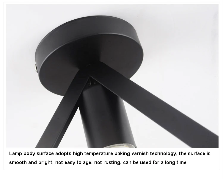 Черные потолочные светильники в скандинавском стиле с розеткой E27 модные