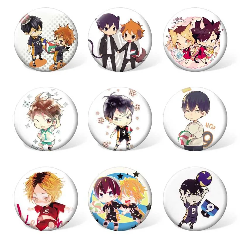 Брошь Haikyuu 9 шт./лот! Игрушечная кукла Hinata Kageyama Tooru Kenma Tetsurou Tsunage Itadaki no Keshiki|Игровые