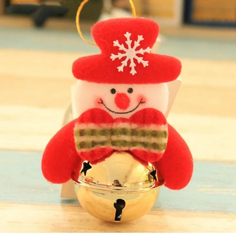 Snowman A Рождественский подарок для ребенка Санта Клаус кукла колокол снеговик, лось, медведь кукла колокол елку Подвески рождественские DIY Ханинг украшение для дома - Цвет: Snowman A