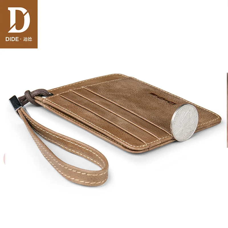 Миниатюрный кошелек DIDE из натуральной кожи для мужчин и женщин маленький