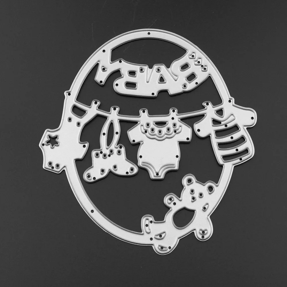 Овальная подвесная милая детская одежда с рисунком медведя DIY металлическая