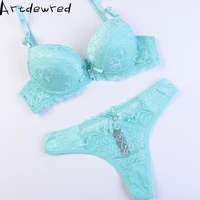 french brand abc cup sexy push up plus size bra set womens fashion lace underwear set intimate noble young girl bra thong sets