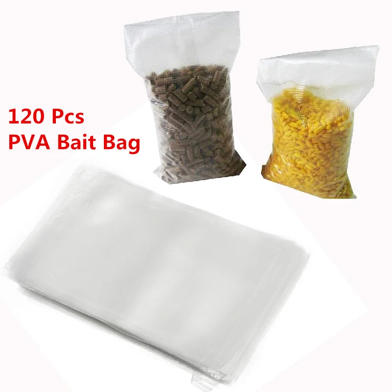 Type8 120pcs PVA Bag 1PC 5M 7M 10M Carp Fishing PVA Mesh Refill Hair Rig Hook Bait Feeder Boillie Rigging Rig Hook 18/25/37/44mm - Цвет: Type8 120pcs PVA Bag