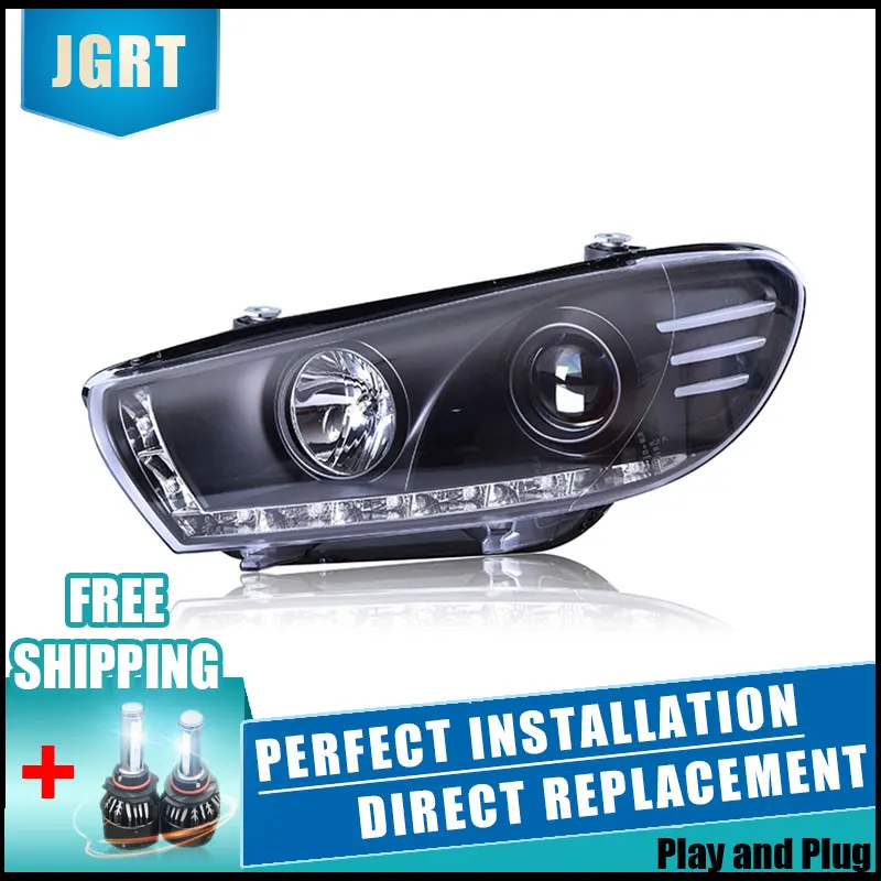 2 шт. светодиодный фары для VW Scirocco 09-15 Автомобильный свет двойной ксеноновые линзы
