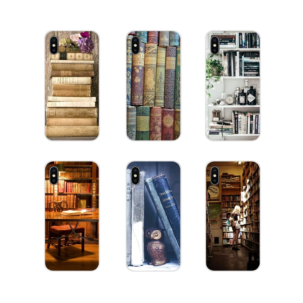 Ретро книжные полки книга любовник ТПУ прозрачный чехол сумка для Samsung A10 A30 A40 A50 A60