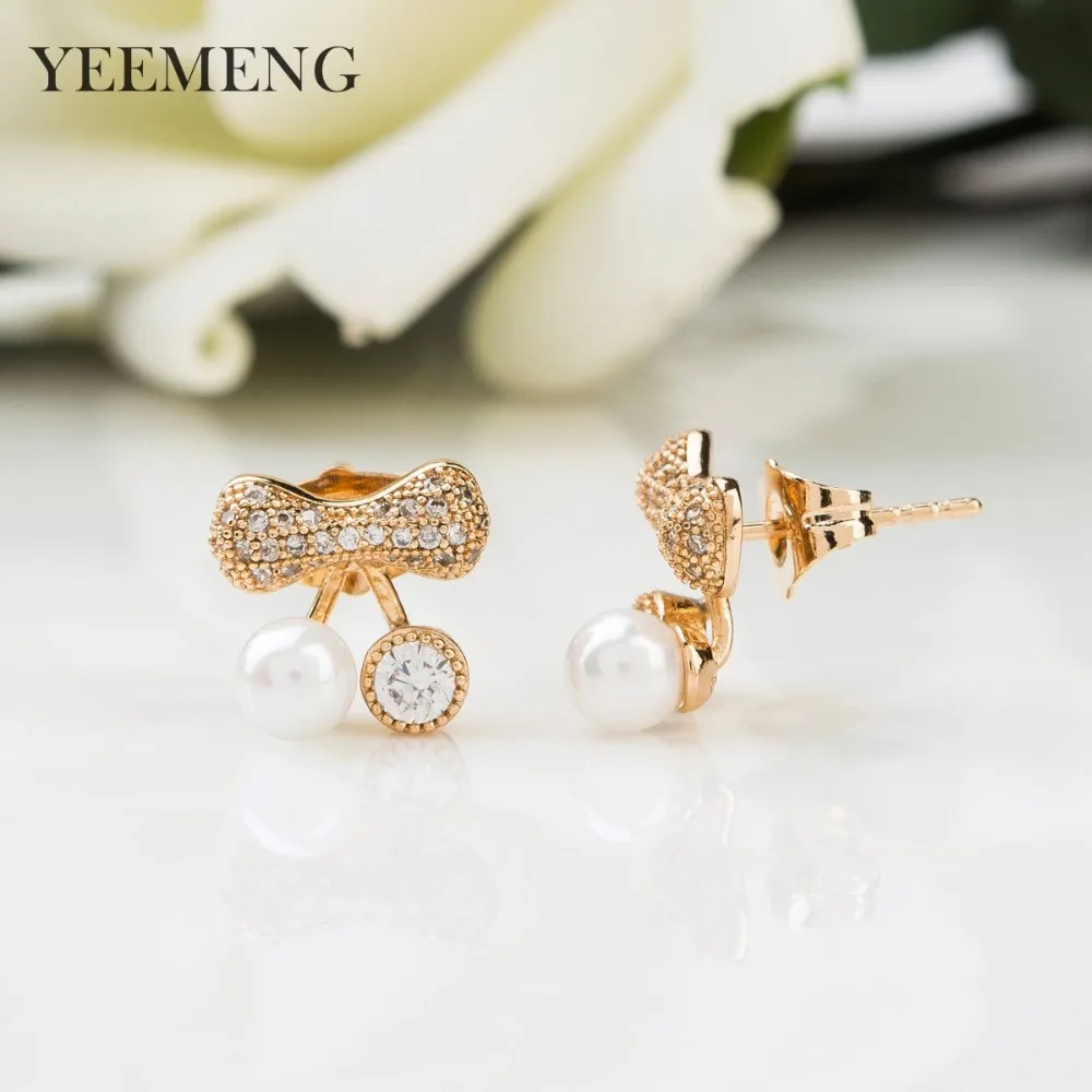 YEEMENG 2019 новый яркий и милый имитация жемчуга в форме вишни с цирконием для