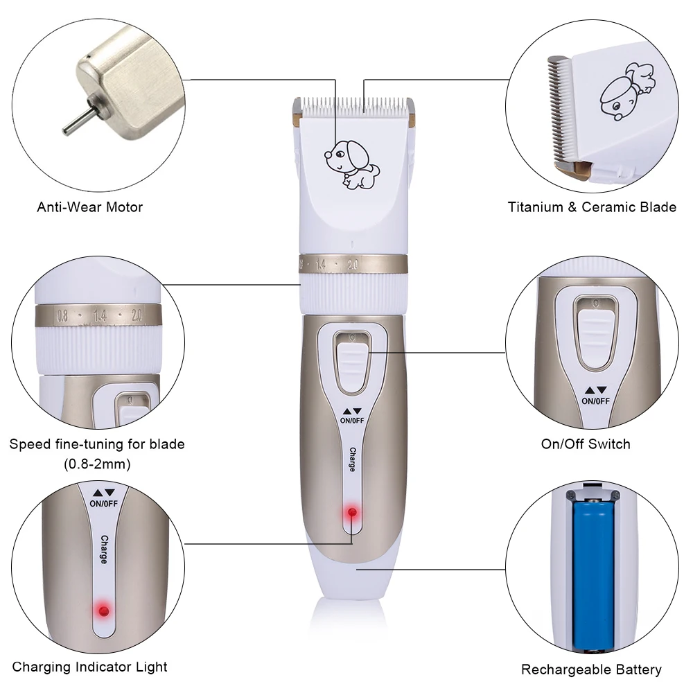 Электрическая машинка для стрижки собак профессиональная перезаряжаемая кошек |