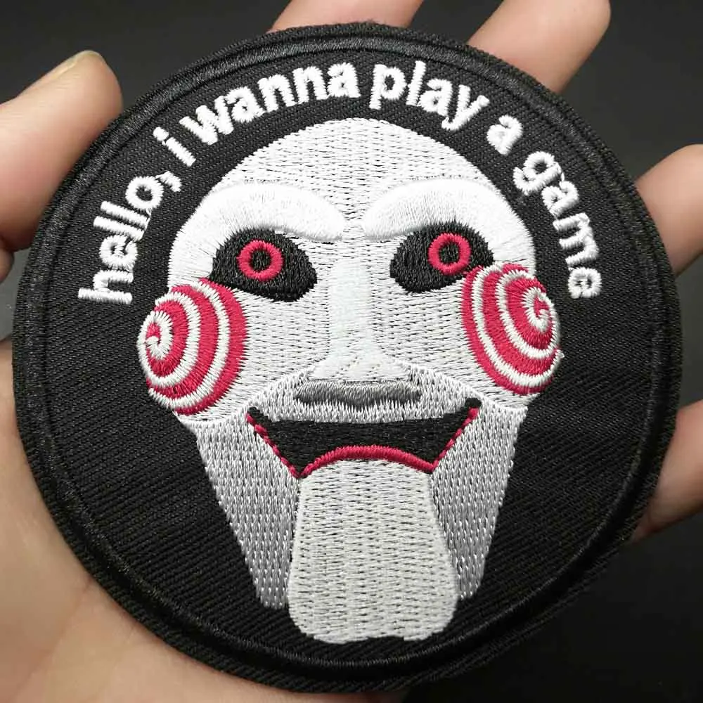 Пила из фильма Я хочу играть в игру ужас Hollaween вышивка утюгом нашивки для одежды
