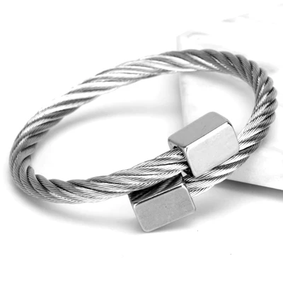 steel Mcllroy Браслеты и браслеты Любовь браслет Титан браслет из нержавеющей стали Сталь прямоугольник браслет pulseira feminina - Окраска металла: steel