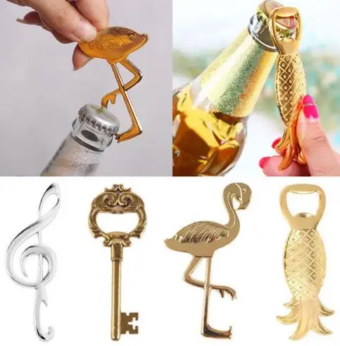 Verkaufen Neuheit Ananas Flamingo Palm Bier Flaschenöffner Wein Flaschenöffner Barware Werkzeug Jahrestag Hochzeit Hawaii Parteibevorzugung Geschenk