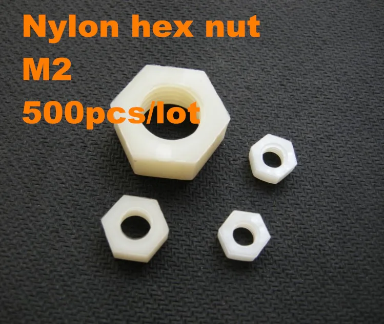 

500pcs/lot M2 nylon nut plastick hex nut