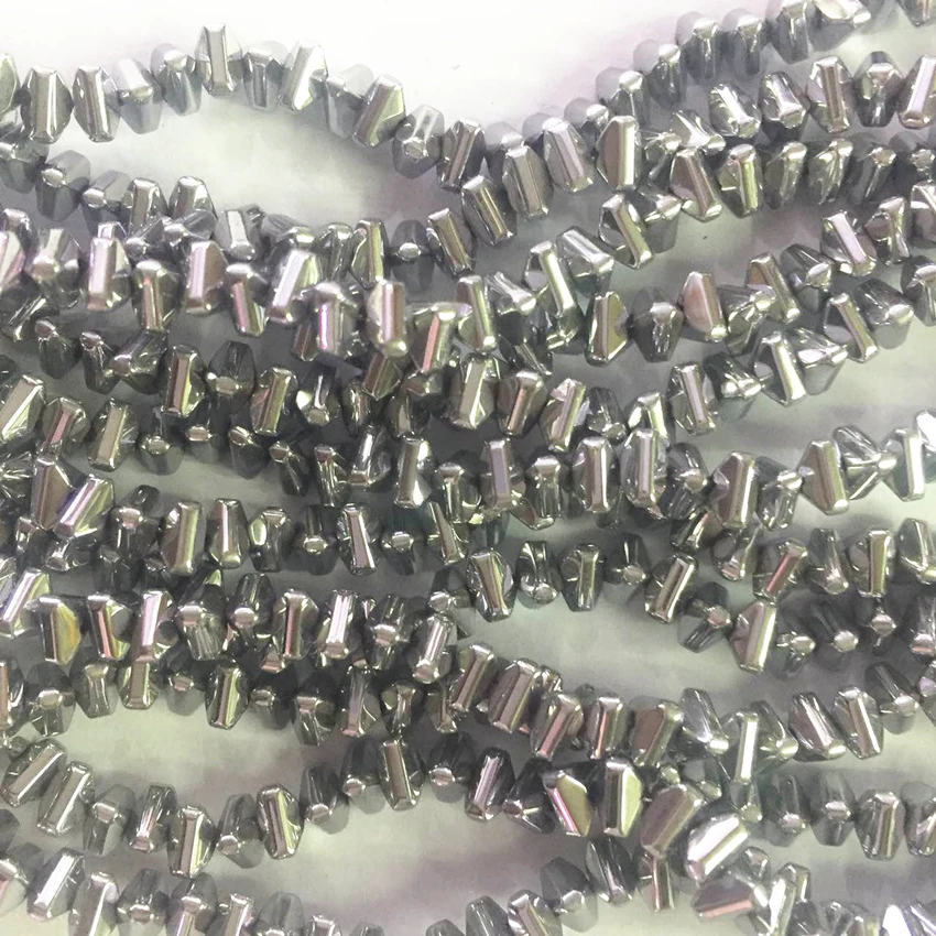 Мода 3 вида цветов nomagnetic треугольник натуральный камень гематит 3x4 мм Свободные Распорки аксессуары бисера Ювелирных изделий 15 дюймов B3253