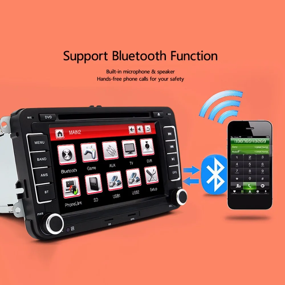 Junsun 7 &quotДвойной Дин GPS DVD Радио-Плеер Для VW/Volkswagen/Passat/GOLF/Skoda/Seat Gps Аудио Сенсорный