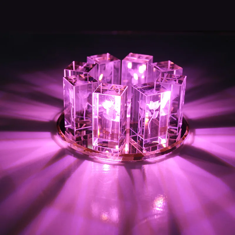 Pink LAIMAIK AC90-260V 5 Вт хрустальные светодиодные потолочные светильники для прохода гостиной Балконная лампа современная светодиодная люстра для украшения дома светильник - Цвет корпуса: Pink