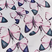 leolin japan style of fabrics diy craft cloth fabric digital printing cotton plain three color butterfly tissus 50cm