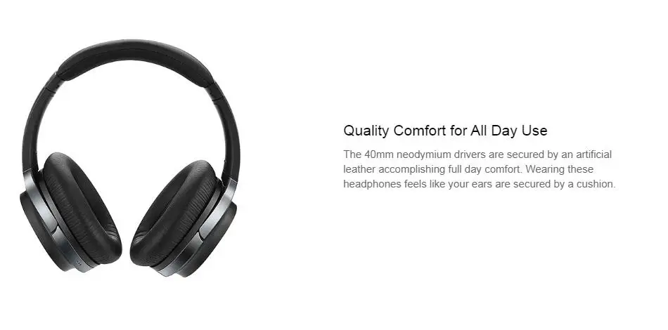 Наушники Edifier W860NB с функцией активного шумоподавления, Накладные наушники Bluetooth aptX с функцией Smart Touch