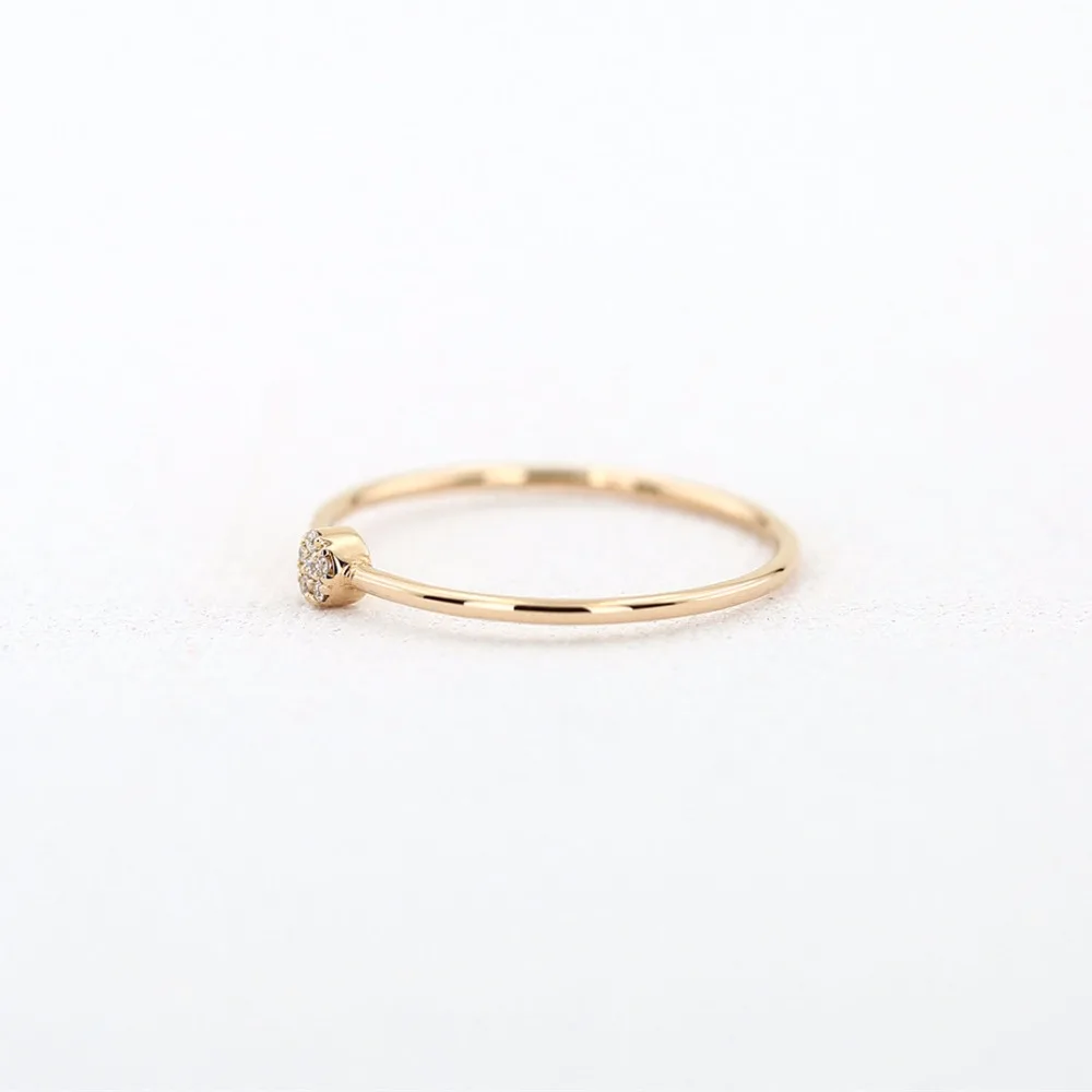 Женское Обручальное Кольцо LASAMERO круглое кольцо с натуральным бриллиантом 0 04ctw 14k