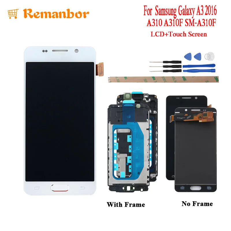 Remanbor для Samsung Galaxy A3 2016 ЖК дисплей A310 A310F SM Дисплей и Сенсорный экран с отдельной