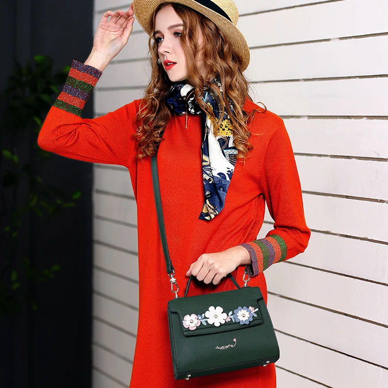 ПРОСТО ЗВЕЗДА дизайнерские Роскошные Нежный цветок сумки женские на ремне мешок