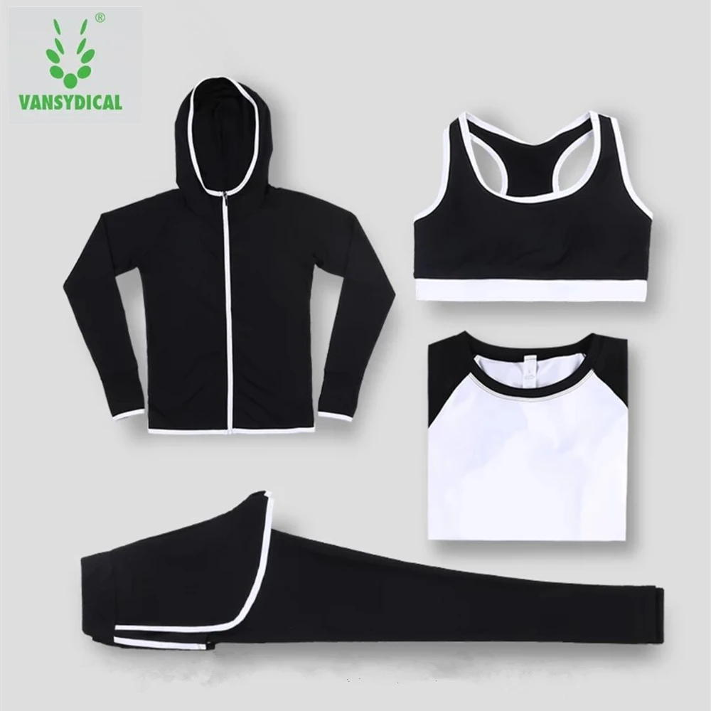 VANSYDICAL 2017 спортивные Костюмы Для женщин Йога комплект Фитнес Спортивная