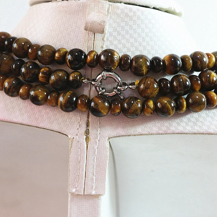 

Fashion natural tiger stone 10mm charming round beads 5x8mm abacus rondelle spacers diy long chain necklace 50inch B726