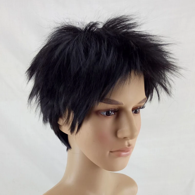 HAIRJOY мужской женский слоистый парик из синтетических волос Короткие натуральные парики мужской коричневый полный парик