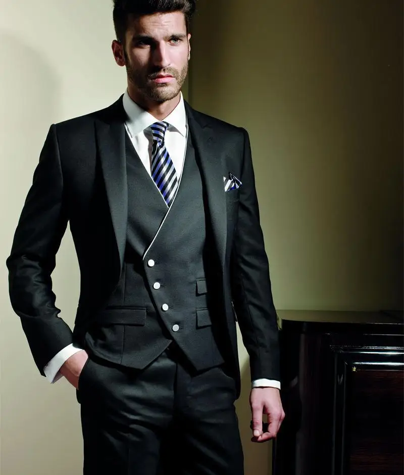 

Mens Wedding Suits Groom Tuxedos Best Man Suits Busines Suits Blazer Custom Made Bespoke Suits A055