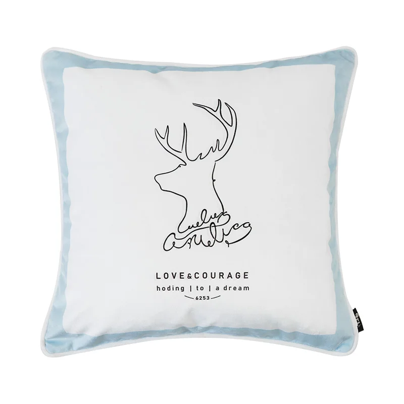 Винтажное синее супермягкое бархатное покрытие для подушки абстрактное