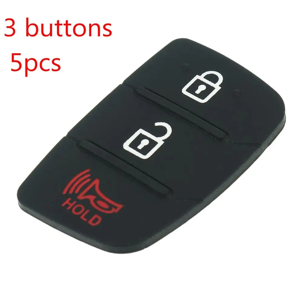 3 button 5 шт. 3 кнопки 4 кнопки автомобильный пульт дистанционного управления ключ крышка оболочки резиновый коврик для ключей для hyundai HB20 Ix35/ix45 Santa Fe 2013 - Название цвета: 3 button
