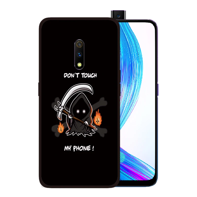 Мягкий силиконовый чехол черного цвета для OPPO Realme X Lite 3 Pro F11 F9 Find Don't Touch My Phone Cover |