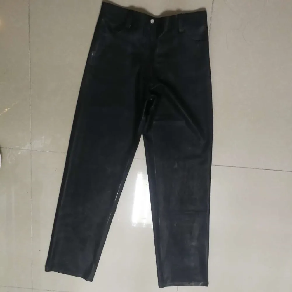In Stock Latex Jean 0.4MM Thickness Long Latex Trousers M Size Black Color