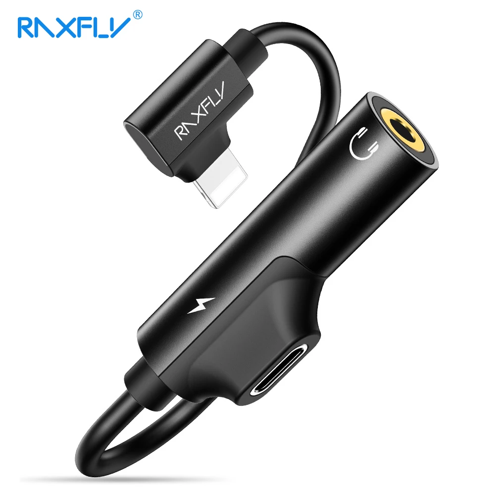 RAXFLY 2в1 зарядный аудио адаптер для iPhone 7 8 X XS MAX USB до 3 5 мм конвертер Max Jack