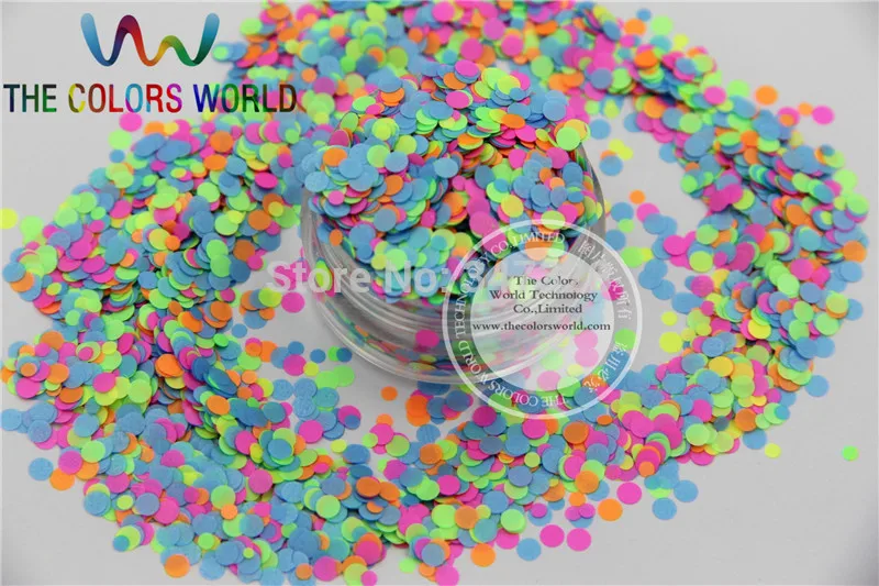 Разноцветные неоновые цвета устойчивые к растворению блестящие круглые Блестки