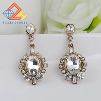wholesale high quality new statement crystal drop earrings for women girl party