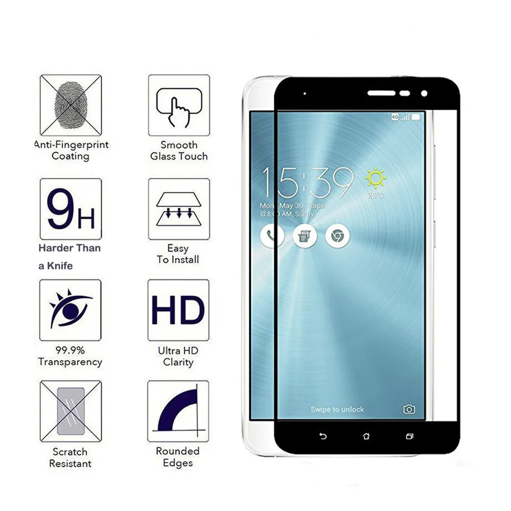 Прозрачный силиконовый чехол из ТПУ для Asus Zenfone 3 ZE552KL 0 мм 2.5D 9H с полным покрытием