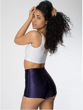 2018 Новинка Женские американские растягивающиеся шорты с высокой талией в стиле