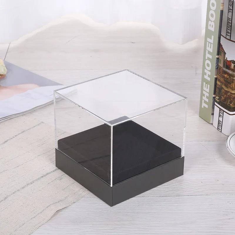 New Acrylic Rose Flower Box Makeup Organizer Artificial Bouquet Gift Home Decor Wedding With Cover | Дом и сад