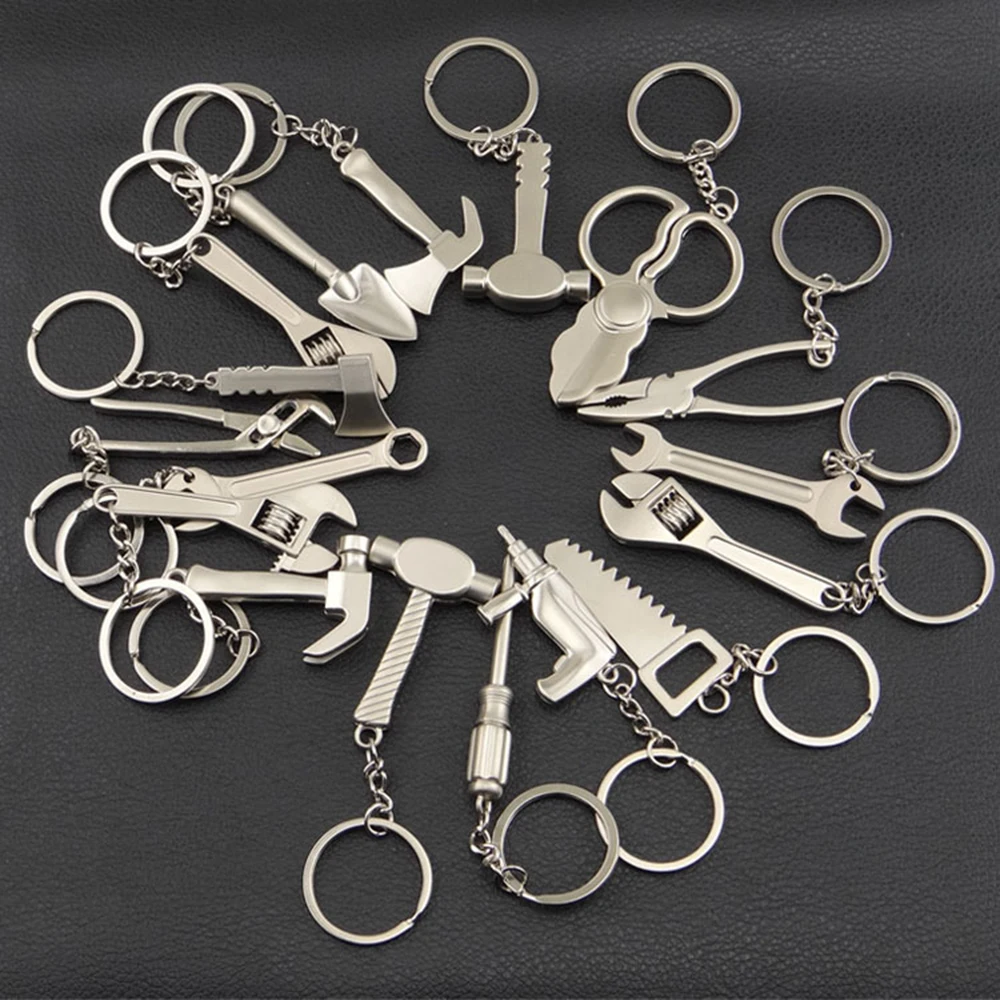 Creative Tool Zinc Alloy Silver Plated Changeable Spanner Keychain Adjustable Wrench Key Chain Ring Keyring Metal | Украшения и