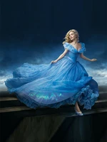 high quality blue cinderella princess gown adult newest alice in wonderland costume for women biancaneve princess dress w159351
