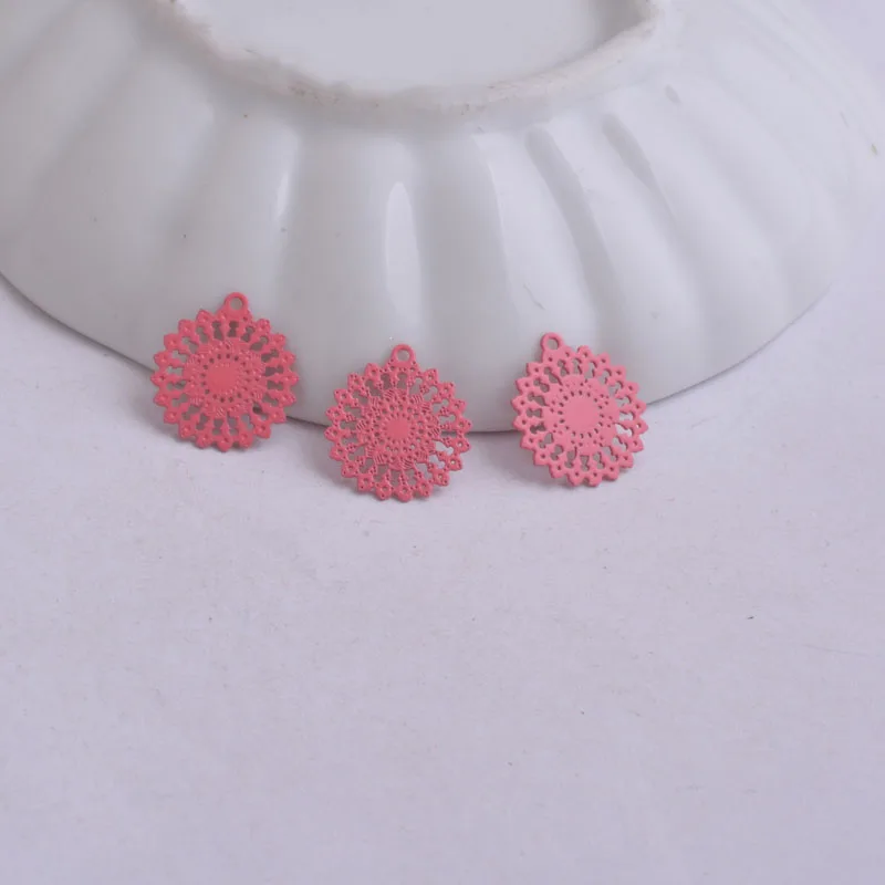 100 шт AC2572 цветная филигранная круглая подвеска в форме солнца DIY filigrane pour bijoux 11 мм* 13 мм
