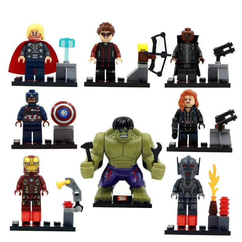 8 шт./компл. Китай супер Marvel конструктор мстители DC Халк Совместимость с Lego |