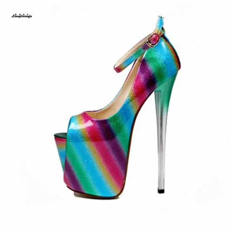 Женские туфли на шпильках 19 см большие размеры: 34 49 50|thin heels|sexy stilettobuckle shoes |