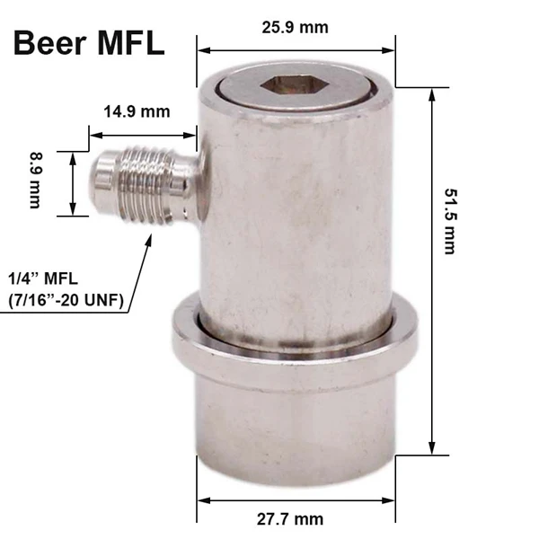 Beer MFL Сверхмощный из нержавеющей стали шаровой замок банальный бочонок отключение газа и жидкости(MFL/Barb) Cornelius стиль домашнего пивоварения пива Kegging - Цвет: Beer MFL