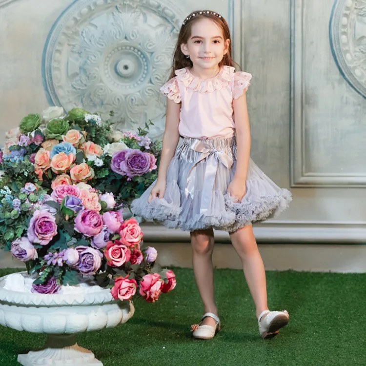 Детские юбки-пачки из одноцветной сетчатой ткани для девочек 1-10 лет, юбка-американка принцессы для танцев, детское платье принцессы для дня рождения, детское платье принцессы с вуалью