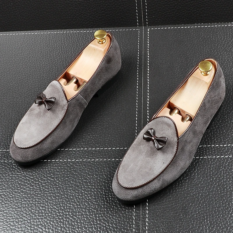 CuddlyIIPanda Men Fashion Casual Loafers Summer Pointed Toe Breathable Driving Shoes Male Butterfly-knot Wedding Dress | Обувь